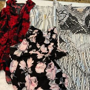 Lot of 5 Floral and Patterned Women's Blouse Collection
